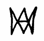 Indiscernible: monogram, symbol or oriental (Read as: AM, WA, AW, WM, )