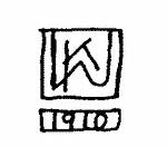 Indiscernible: monogram, symbol or oriental (Read as: WK, W, WR)