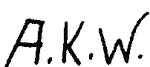 Indiscernible: monogram (Read as: AKW)