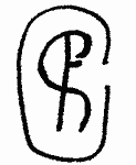 Indiscernible: monogram, symbol or oriental (Read as: FS, R, SP)