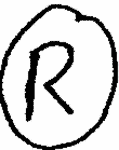 Indiscernible: monogram (Read as: R)