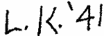 Indiscernible: monogram (Read as: L.K., L. K.)