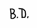 Indiscernible: monogram (Read as: BD)