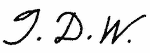 Indiscernible: monogram (Read as: JDW)