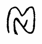 Indiscernible: monogram, symbol or oriental (Read as: MN, NM)