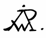 Indiscernible: monogram, symbol or oriental (Read as: AWP, JWP, WAP)