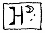 Indiscernible: monogram (Read as: HP)