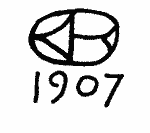 Indiscernible: monogram, symbol or oriental (Read as: VB, CB, CR, VR)