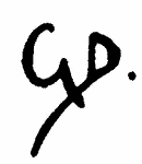 Indiscernible: monogram (Read as: GD, CXD, CD)