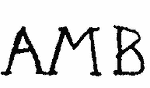 Indiscernible: monogram (Read as: AMB)