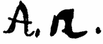 Indiscernible: monogram (Read as: AR, AN)