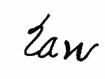 Indiscernible: monogram (Read as: EAW, ZAW)