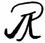 Indiscernible: monogram, symbol or oriental (Read as: R)