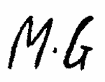 Indiscernible: monogram (Read as: MG)