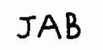 Indiscernible: monogram (Read as: JAB)