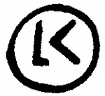 Indiscernible: monogram, symbol or oriental (Read as: K, LK, LC)