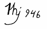 Indiscernible: monogram, illegible (Read as: MJ, KHJ, THJ)