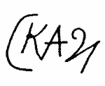Indiscernible: monogram (Read as: CKAN, KAN)