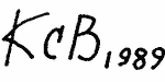 Indiscernible: monogram (Read as: KCB, CBK)