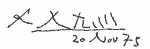 Indiscernible: monogram, illegible, symbol or oriental (Read as: RM, FXTL, XTL)