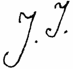 Indiscernible: monogram, illegible (Read as: J.J.)