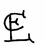 Indiscernible: monogram (Read as: ECL, EL, CEL, LC)