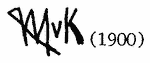 Indiscernible: monogram (Read as: MVK)