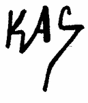 Indiscernible: monogram, alternative name or excluded surname (Read as: KAS, KAG)