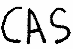 Indiscernible: monogram (Read as: CAS)