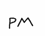 Indiscernible: monogram (Read as: PM)