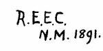 Indiscernible: monogram (Read as: REEC)