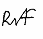 Indiscernible: monogram, alternative name or excluded surname (Read as: RF, RAF)