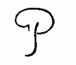 Indiscernible: monogram (Read as: P)