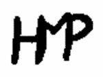 Indiscernible: monogram (Read as: HMP)