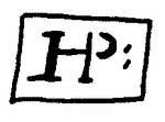 Indiscernible: monogram, symbol or oriental (Read as: HP, H)