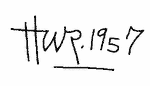 Indiscernible: monogram (Read as: HW, TTW, TTWR, H)