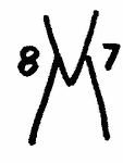 Indiscernible: monogram, symbol or oriental (Read as: VM, M, MV)