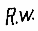 Indiscernible: monogram (Read as: RW)