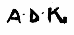 Indiscernible: monogram (Read as: ADK)