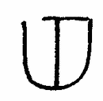 Indiscernible: monogram, symbol or oriental (Read as: UT, TU, W)