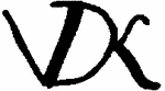 Indiscernible: monogram (Read as: VDK)