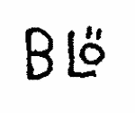 Indiscernible: monogram (Read as: BLO)