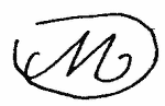 Indiscernible: monogram (Read as: M)