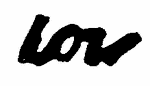 Indiscernible: monogram (Read as: LOU, LOW, LOV, I)