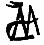 Indiscernible: monogram, symbol or oriental (Read as: M, MC, CM, CAA, )