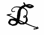 Indiscernible: monogram, symbol or oriental (Read as: LB, BL, B)
