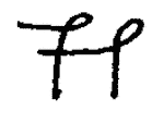 Indiscernible: monogram (Read as: TT, JJ, FP, PP, )