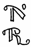 Indiscernible: monogram (Read as: TR, NR)