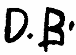 Indiscernible: monogram (Read as: DB)