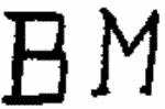 Indiscernible: monogram (Read as: BM)